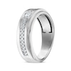 Thumbnail Image 2 of Men's Square & Round-Cut Diamond Wedding Band 1/3 ct tw 10K White Gold