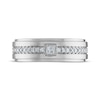 Thumbnail Image 3 of Men's Square & Round-Cut Diamond Wedding Band 1/3 ct tw 10K White Gold