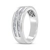 Thumbnail Image 2 of Men's Baguette & Round-Cut Diamond Wedding Band 1/2 ct tw 10K White Gold