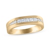 Thumbnail Image 1 of Men's Square & Round-Cut Diamond Wedding Band 5/8 ct tw 10K Yellow Gold