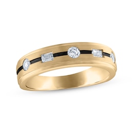 Men's Diamond Wedding Band 3/8 ct tw 10K Yellow Gold