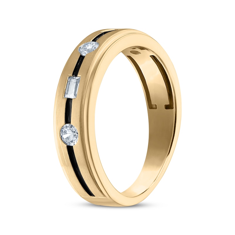 Main Image 2 of Men's Diamond Wedding Band 3/8 ct tw 10K Yellow Gold