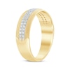 Thumbnail Image 2 of Men's Round-Cut Diamond Mesh Pattern Wedding Band 1/3 ct tw 10K Yellow Gold