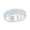 Thumbnail Image 1 of Men's Round-Cut Diamond Patterned Wedding Band 1/2 ct tw 10K White Gold