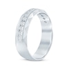 Thumbnail Image 2 of Men's Round-Cut Diamond Patterned Wedding Band 1/2 ct tw 10K White Gold