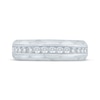 Thumbnail Image 3 of Men's Round-Cut Diamond Patterned Wedding Band 1/2 ct tw 10K White Gold