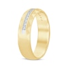 Thumbnail Image 2 of Men's Round-Cut Diamond Patterned Wedding Band 1/4 ct tw 10K Yellow Gold