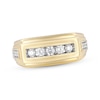 Thumbnail Image 1 of Men's Diamond Angled Wedding Band 1/2 ct tw 10K Yellow Gold