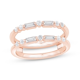 Now + Forever Baguette & Round-Cut Diamond Enhancer Ring 1/2 ct tw 14K Rose Gold