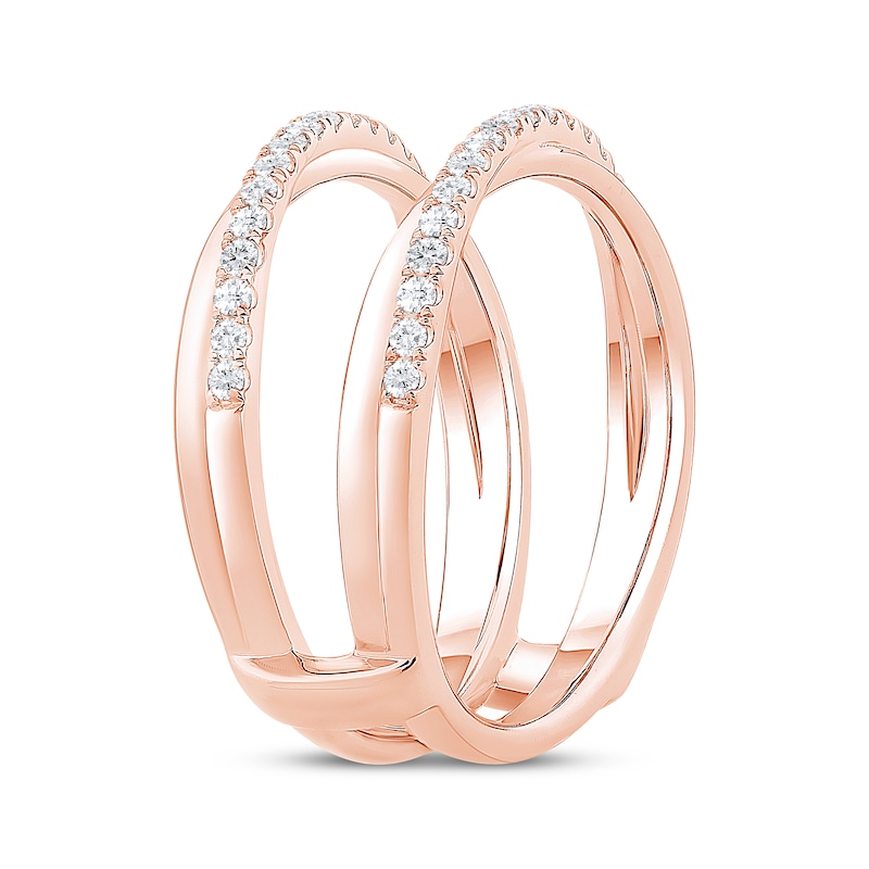 Main Image 2 of Diamond Crossover Enhancer Ring 3/8 ct tw 14K Rose Gold