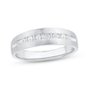 Thumbnail Image 1 of Men's Baguette & Round-Cut Diamond Wedding Band 1/4 ct tw 10K White Gold 5.8mm