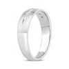 Thumbnail Image 2 of Men's Baguette & Round-Cut Diamond Wedding Band 1/4 ct tw 10K White Gold 5.8mm