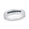 Thumbnail Image 0 of Men's Black Diamond Brushed Wedding Band 1/4 ct tw 10K White Gold