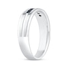 Thumbnail Image 1 of Men's Black Diamond Brushed Wedding Band 1/4 ct tw 10K White Gold