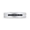 Thumbnail Image 2 of Men's Black Diamond Brushed Wedding Band 1/4 ct tw 10K White Gold