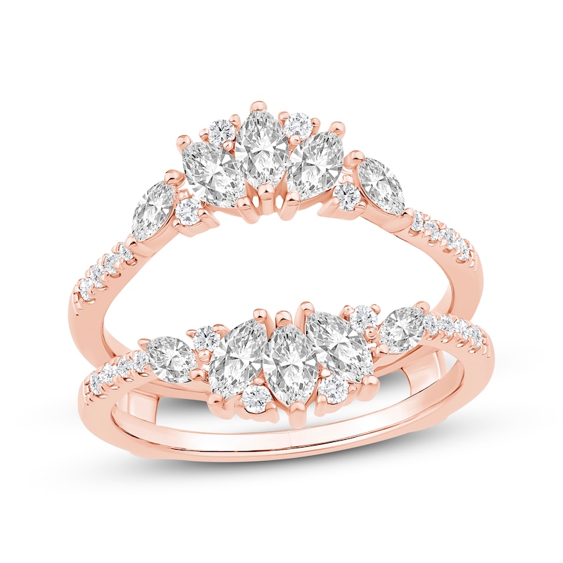 Main Image 1 of Marquise & Round-Cut Diamond Enhancer Ring 7/8 ct tw 14K Rose Gold