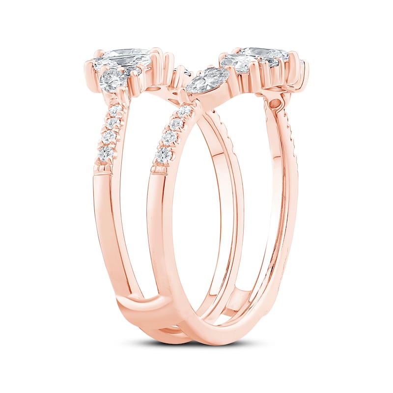 Main Image 2 of Marquise & Round-Cut Diamond Enhancer Ring 7/8 ct tw 14K Rose Gold