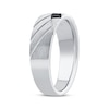 Thumbnail Image 2 of Men's Black Diamond Diagonal Groove Wedding Band 1/3 ct tw 10K White Gold