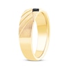 Thumbnail Image 2 of Men's Black Diamond Diagonal Groove Wedding Band 1/3 ct tw 10K Yellow Gold