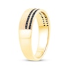 Thumbnail Image 2 of Men's Black Diamond Two-Row Wedding Band 1/3 ct tw 10K Yellow Gold