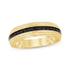 Thumbnail Image 1 of Men's Black Diamond Wedding Band 1/2 ct tw 10K Yellow Gold