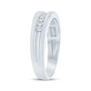 Thumbnail Image 2 of Men's Diamond Grooved Wedding Band 1/4 ct tw 10K White Gold