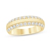 Thumbnail Image 1 of Men's Diamond Two-Row Beveled Wedding Band 1 ct tw 10K Yellow Gold