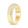 Thumbnail Image 2 of Men's Diamond Two-Row Beveled Wedding Band 1 ct tw 10K Yellow Gold