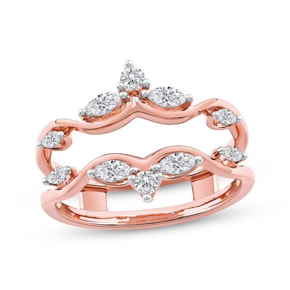Marquise & Round-Cut Diamond Enhancer Ring 1/2 ct tw 14K Rose Gold