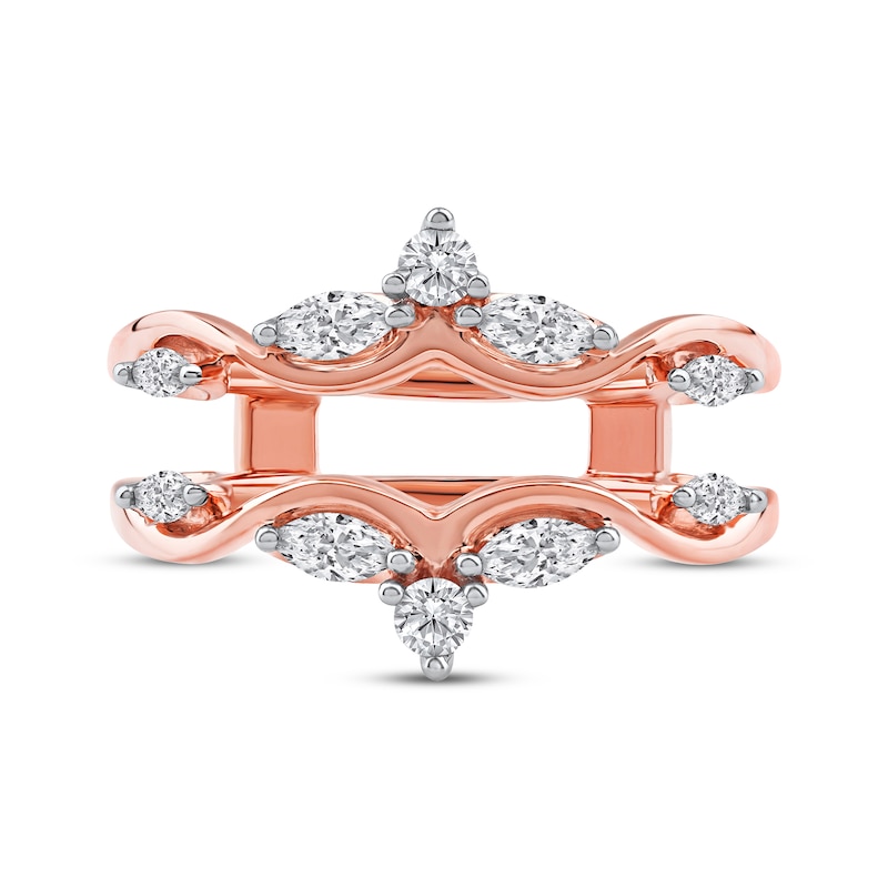 Main Image 3 of Marquise & Round-Cut Diamond Enhancer Ring 1/2 ct tw 14K Rose Gold