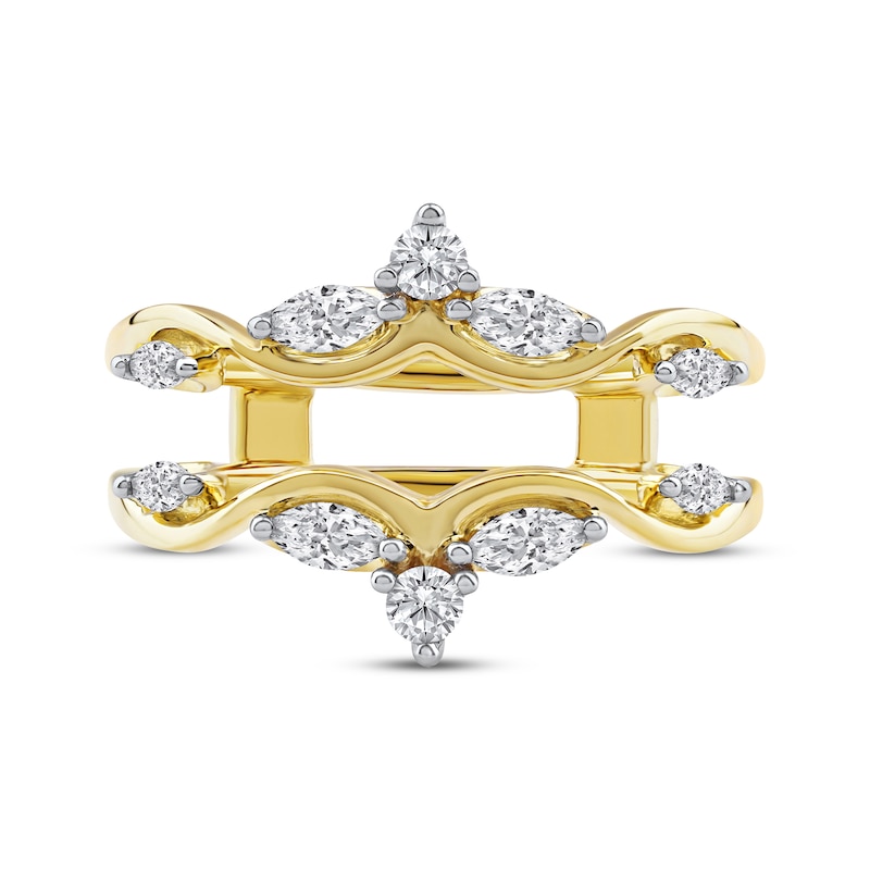 Main Image 3 of Marquise & Round-Cut Diamond Enhancer Ring 1/2 ct tw 14K Yellow Gold