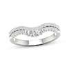 Thumbnail Image 1 of Baguette & Round-Cut Diamond Contour Anniversary Ring 1/3 ct tw 14K White Gold