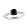 Thumbnail Image 1 of Round-Cut Black & White Diamond Engagement Ring 1-1/3 ct tw 14K White Gold