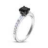 Thumbnail Image 2 of Round-Cut Black & White Diamond Engagement Ring 1-1/3 ct tw 14K White Gold