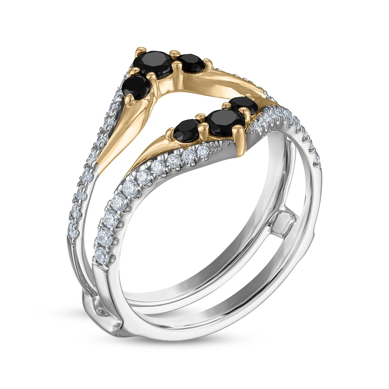 Black & White Diamond Enhancer Ring 3/4 ct tw 14K Two-Gone Gold