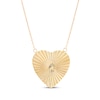 Thumbnail Image 1 of Textured Flat Heart Necklace 10K Yellow Gold 18&quot;