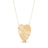 Thumbnail Image 2 of Textured Flat Heart Necklace 10K Yellow Gold 18&quot;