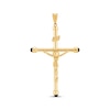 Thumbnail Image 1 of Hollow Crucifix Charm with Black Onyx Caps 10K Yellow Gold