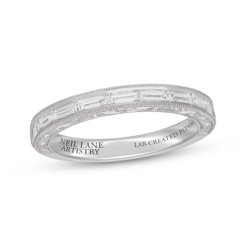 Neil Lane Artistry Heritage Baguette-Cut Lab-Created Diamond Wedding Band 1/2 ct tw Platinum