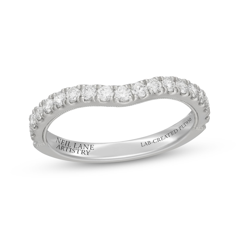 Neil Lane Artistry Heritage Lab-Created Diamond Contour Wedding Band 1/2 ct tw Platinum