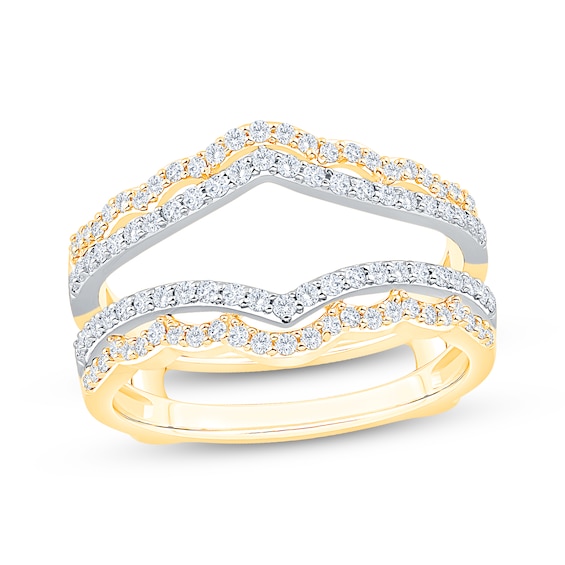 Diamond Scallop Enhancer Ring 1/2 ct tw 14K Two-Tone Gold