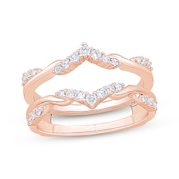 Diamond Chevron Enhancer Ring 1/3 ct tw 14K Rose Gold