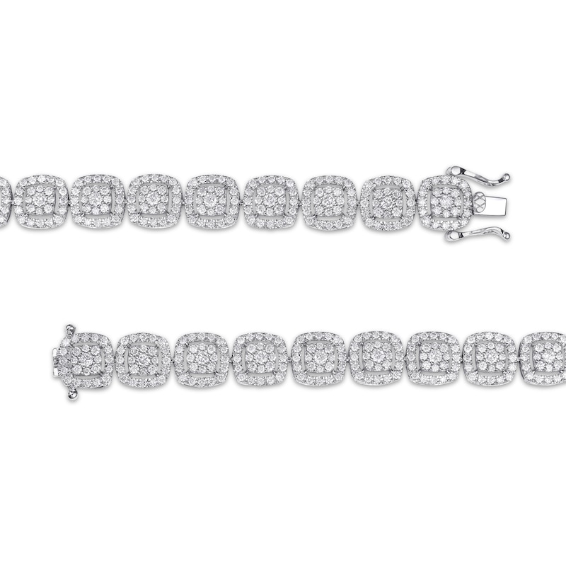 Main Image 3 of Multi-Diamond Cushion Link Bracelet 5 ct tw 10K White Gold 7&quot;