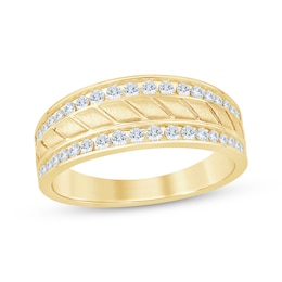 Men's Diamond Wedding Band 1/2 ct tw 10K Yellow Gold