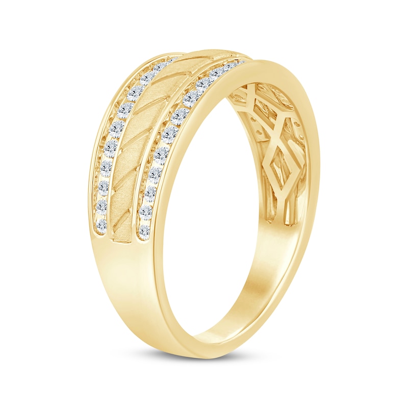 Main Image 2 of Men's Diamond Wedding Band 1/2 ct tw 10K Yellow Gold