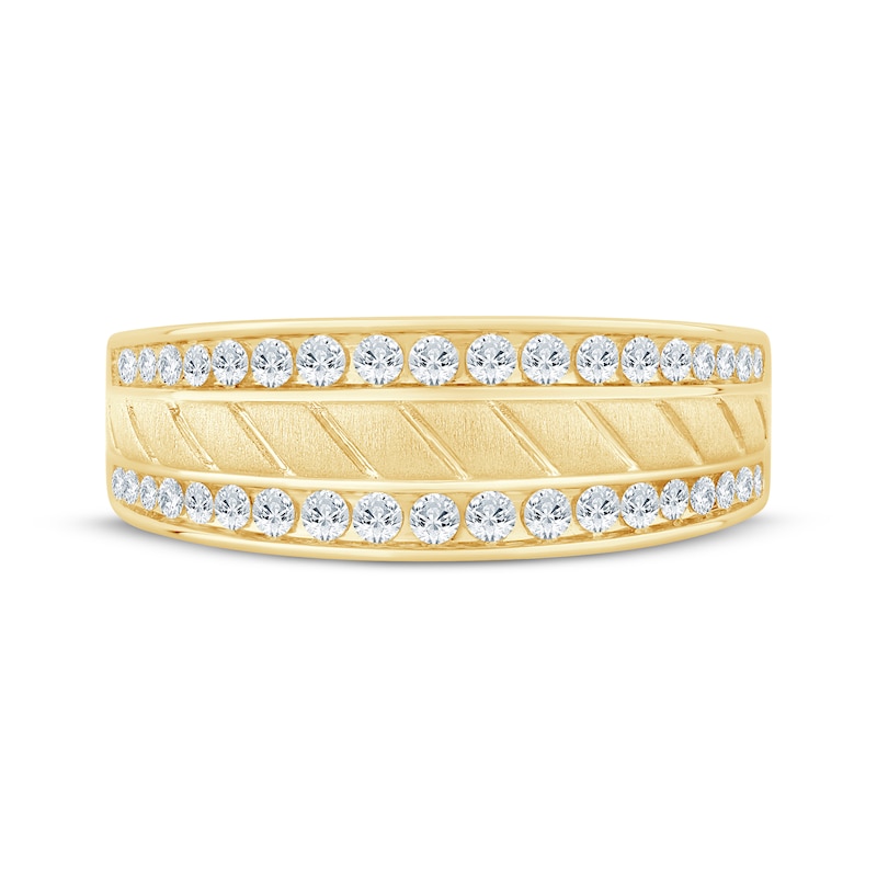 Main Image 3 of Men's Diamond Wedding Band 1/2 ct tw 10K Yellow Gold