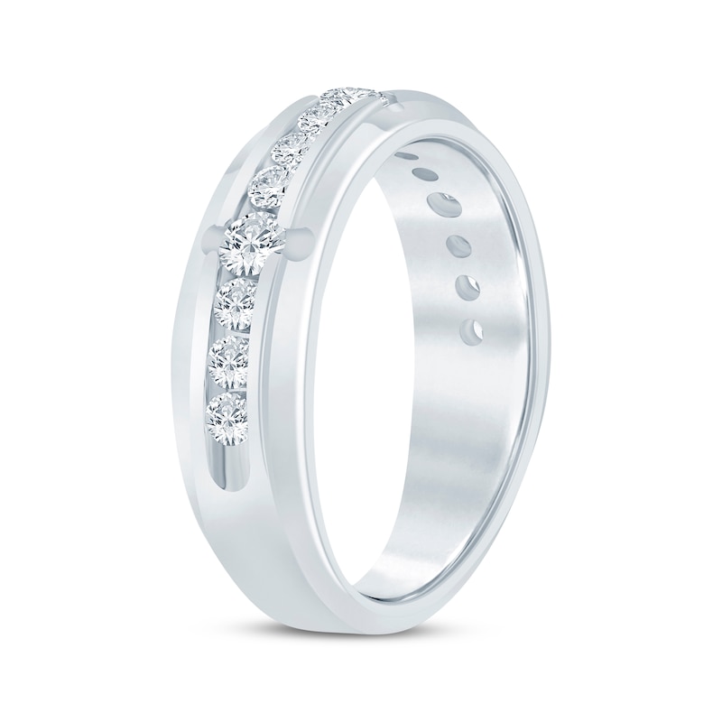 Men's Diamond Channel Wedding Band 1 ct tw 10K White Gold | Kay