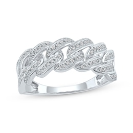 Men's Diamond Chain Link Ring 1/4 ct tw 10K White Gold