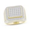 Thumbnail Image 1 of Men's Multi-Diamond Rectangular Frame Ring 1-1/2 ct tw 10K Yellow Gold