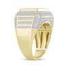 Thumbnail Image 2 of Men's Multi-Diamond Rectangular Frame Ring 1-1/2 ct tw 10K Yellow Gold